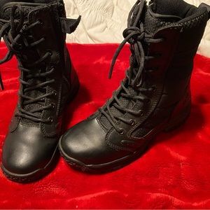 Black combat boots